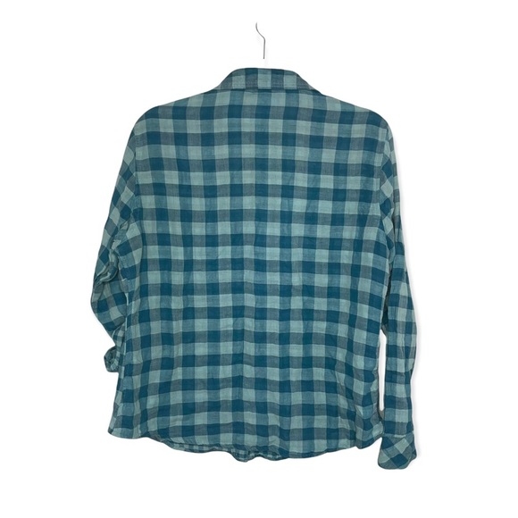 RIDERS BY LEE Blue Check Flannel Button Down Shirt with Chest Pockets L - Picture 3 of 6